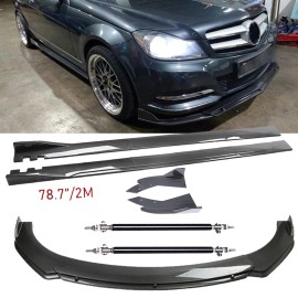 Unbranded Carbon Fiber Front Bumper Lip Rear Splitter Spoiler Side Skirt For Bens S+
