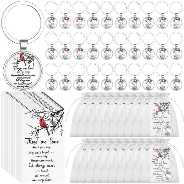 CNSJ 30 Sets Funeral Favours Memorial Cardinal Keychain Bereavement Key
