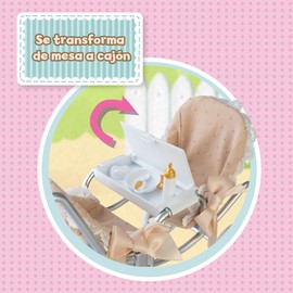 los Barriguitas - Belly Twin Pram, Toy Set with Pram for Baby Dolls, with 4 Accessories, for Boys and Girls from 4 Years, Famous (BFG06000)