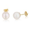 NKlaus Pair of Genuine Freshwater Pearl Stud Earrings 333 Yellow