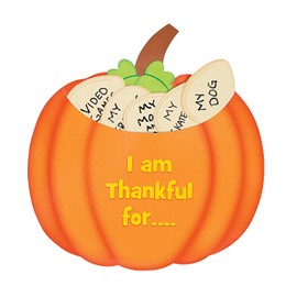 Fun Express Thankful Pumpkin Craft Kit - Makes 12 - Fall and Thanksgiving DIY Crafts for Kids