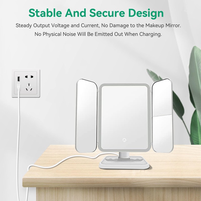 FITE ON Makeup Mirror USB Charger Cable Cord Compatible with