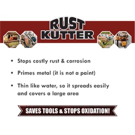 Rust Kutter- Gallon - Stops Rust and Converts Rust Spots to Leave a Primed Surface Ready to Paint, Professional Rust Repair Manufactured in USA