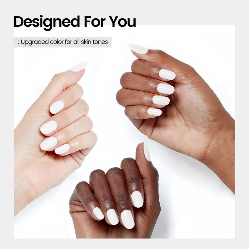 White Gel Nail Polish, 2Pcs 18ml White Gel Polish