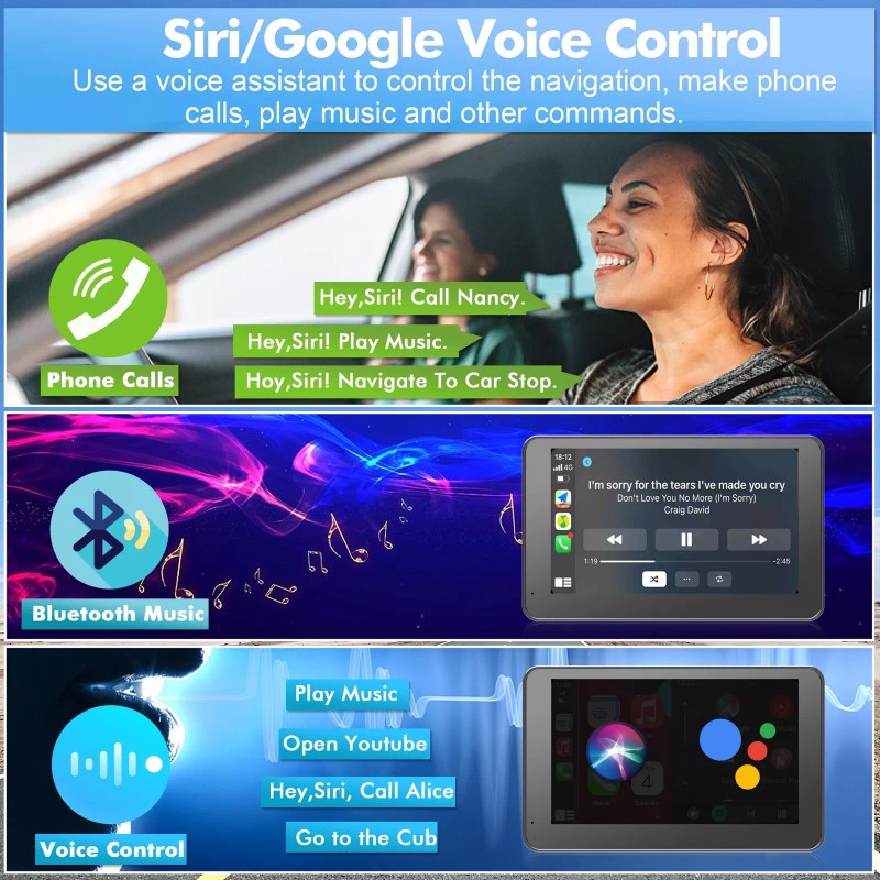 [Hieha] 2024 Newest Wireless Portable Apple CarPlay Android Auto, CarPlay