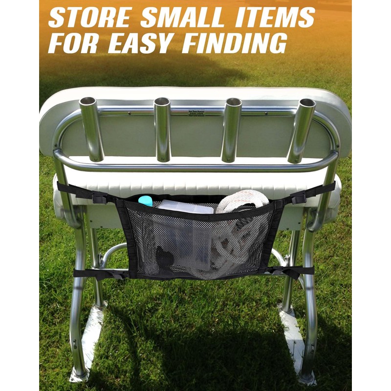 PLOZANO Boat Storage Bag, Adjustable Organizer, Mesh Tackle & Life