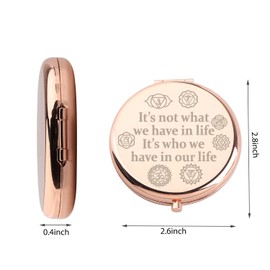 WUSUANED Yoga Symbol Makeup Mirror Flower Spiritual Mirror Meditation Gifts Fitness Yoga Gift (Yoga Symbol Mirror)