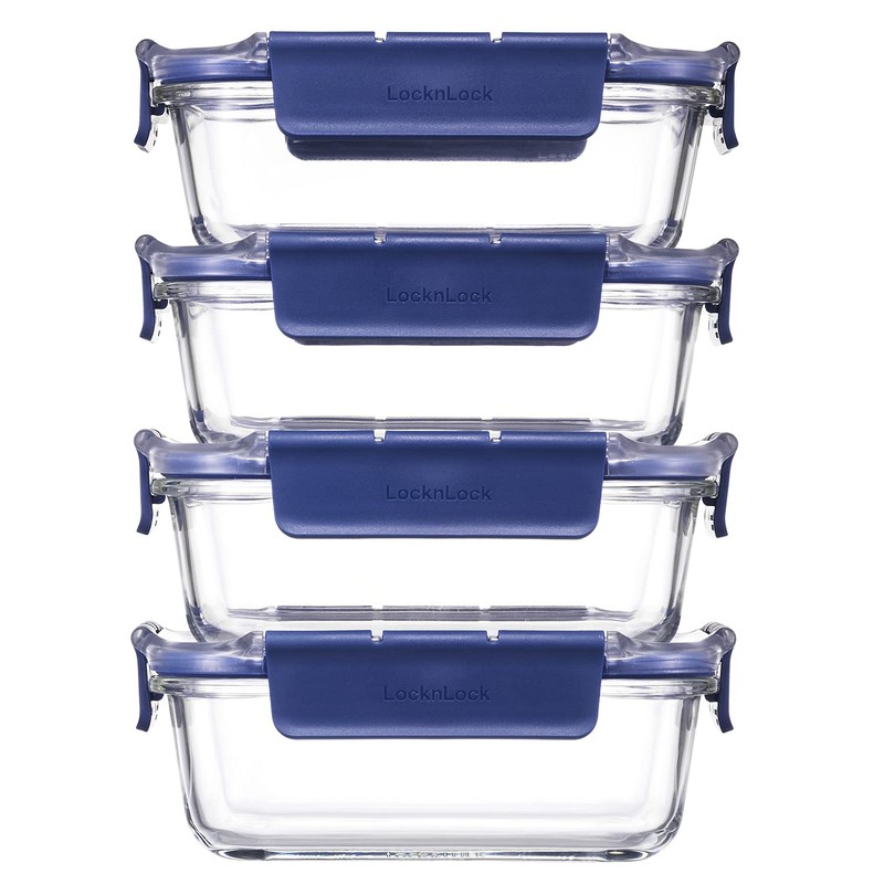 Bestco LBG428 Heat Resistant Glass Storage Container with Lid, Rectangular,