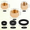 12pcs Brass Pipe Cap with 12 Rubber Gasket, Hex Compression