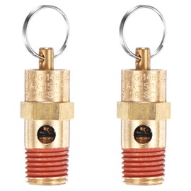 M METERXITY 2-Pack Air Compressor Pressure Release Safety Valve, 1/4" NPT Male 150 PSI Brass Threaded Automatic Air Vent Safety Control Valve