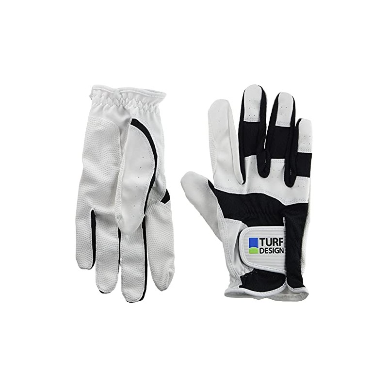 Turf Design TDGL-2170 Golf Gloves, White/Black, M, multicolor (white /