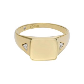 Fossil Ellis JF047917106 Women's Ring Stainless Steel Gold No Gemstone, Stainless Steel, No Gemstone