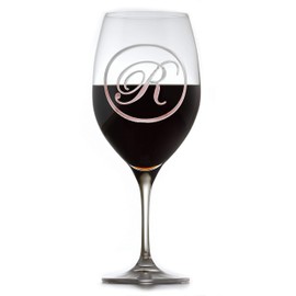 Etched Monogram Crystal Red Wine Glass (Set Of 2)