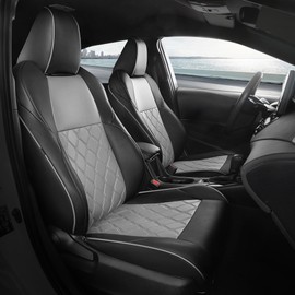 FREESOO for Toyota Corolla Seat Covers 2020-2025 SE/SE Apex Nightshade & 2023-2025 XSE & 2025 FX, Custom Car Seat Covers, Leather Car Seat Cover, Waterproof Seat Covers for Cars, Black Gray Full Set