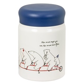 POLAR BEARS FAM RBA-PB32NV Food Pot, 11.8 fl oz (320 ml), Lightweight, Vacuum Double Layer Stainless Steel Food Pot, Hot and Cold Retention, Navy