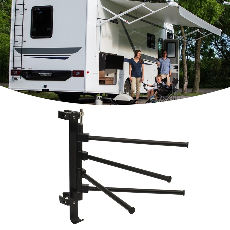 RV Clothes Drying Rack Aluminum Multifunctional Anti Rust 180° Rotatable