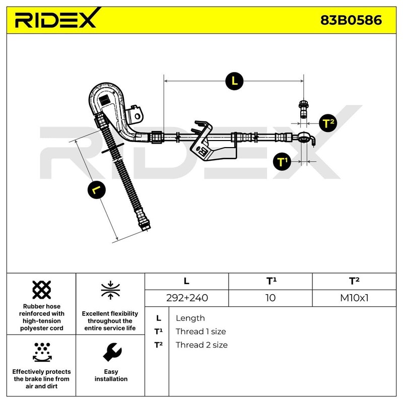 RIDEX Front brake hose