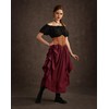 Renaissance Skirt Women Ren Faire Medieval A Line Ruffle Wine