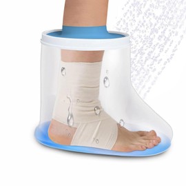 BelleVive shower foot protector, waterproof, non-slip, for adults for shower, cast protection, waterproof foot for shower, reusable bandage protector, keeps dressings dry