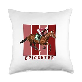Epicenter Horse Racing Thoroughbred Del Mar Santa Anita Throw Pillow
