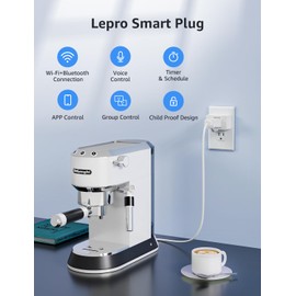 Lepro P1 Smart Plug Mini 15A, Smart Home WiFi Outlet Works with Alexa & Google Assistant, Voice/APP Control, Safety Lock, Timer & Group Controller, 2.4G WiFi Only, UL & FCC Certified, 4 Pack