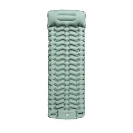 エアーマット TARKA 【30s膨らむ · 約10CM厚さ】 厚手キャンプ マット R値4.0 足踏み式 無限連結可能 一体型枕 エアマット キャンプ コンパクト 防水防潮 収納袋付き持ち運び便利 簡単収納 防災 車中泊 緑
