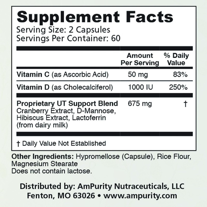 WelTract, UTI Bladder Supplements, Urinary Tract Infection, D-Mannose, Cranberry, Hibiscus,