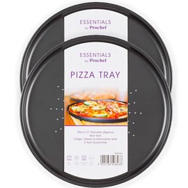 KasaBona Bakeware Set Non Stick Baking Roasting Cooking Oven Trays Sheets 2 Piece Pizza Tray Set