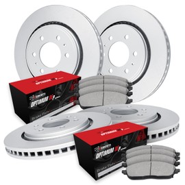 R1 Concepts Front Rear Brakes and Rotors Kit |Front Rear Brake Pads| Brake Rotors and Pads| Optimum OEp Brake Pads and Rotors WDUN2-37001
