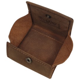 Small Buffalo Full Leather Viennese Box Wallet/Coin Purse/Wallet/Wallet/Purse, Cognac, coin purse