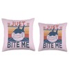 Just Bite Me | Funny Fishing Cool Shark Throw Pillow