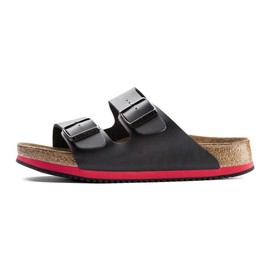 Birkenstock 230114 – Normal SUPERLAUF Shoe Arizona Birko Flor Footbed Red/Black Size. 41 – Regular Footbed