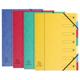 Exacompta - Ref 5207E - Harmonika Multipart File - 24.5 x 32cm in Size, Suitable for A4 Documents, 7 Multi-Coloured Tabbed Sections, Premium Pressboard Cover - Assorted Colours (Pack of 1)