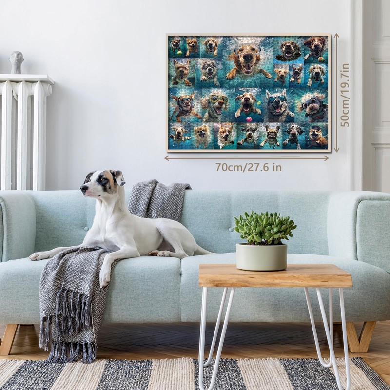 Dog Jigsaw Puzzle for Adults 1000 Piece, Funny Puppy Animal
