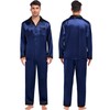 SWOMOG Couples Pajama Sets Women & Men Silky Satin Long
