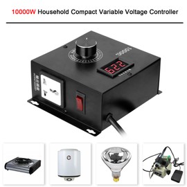 10000W Household Compact Variable Voltage Controller Portable Speed Temperature Light Voltage Adjuatable Regulator Dimmer