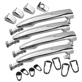 Osompar Exterior Door Handle Front/Rear Driver & Passenger Side Compatible with Toyota Camry 4Runner Highlander Avalon Tacoma Door Handle Auto Parts (4PCS, Chrome)