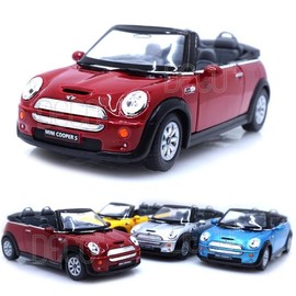 Deco & Mini Cooper S Convertible Open Car Mini Car Pullback Diecast Model / 데코앤 미니쿠퍼 S 컨버터블 오픈카 미니카 풀백 다이캐스트 모형