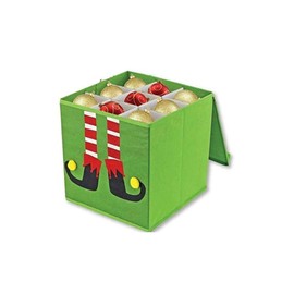 ALAYSTAR Christmas Bauble Xmas Tree Decoration Storage Box – Collapsible Design Promotes Space Saving – Perfect Stylist Xmas Storage Unit (GREEN)