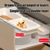EooUooIP Sliding Drawer Tray with Adjustable Dividers, Expandable Kitchen Storage