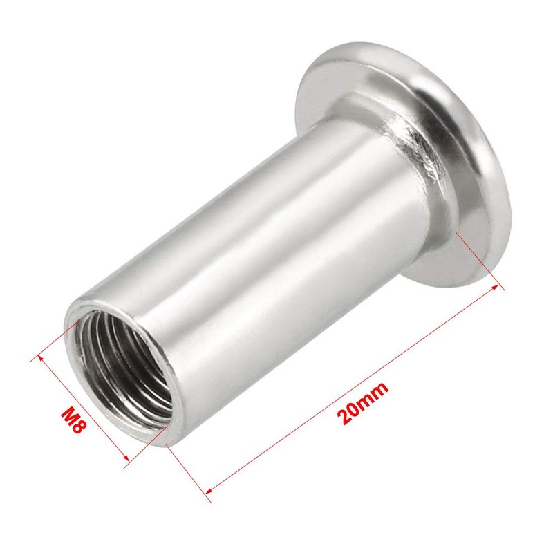 sourcing map 10pcs M8 x 20 mm Rivet Hex Socket