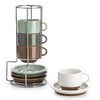 Sweese 2.5 Ounce Espresso Cups Set of 4, Porcelain Stackable