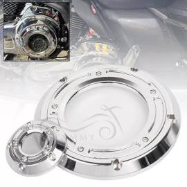 Unbranded Chrome Clear Derby Timing Timer Cover For Harley Touring Road Street Tri Glide
