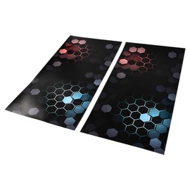 Blueshyhall 2PCS Car B-Pillar Vinyl Stickers Honeycomb Waterproof Sun Protection Scratch Vehicle Door Pillar Decals
