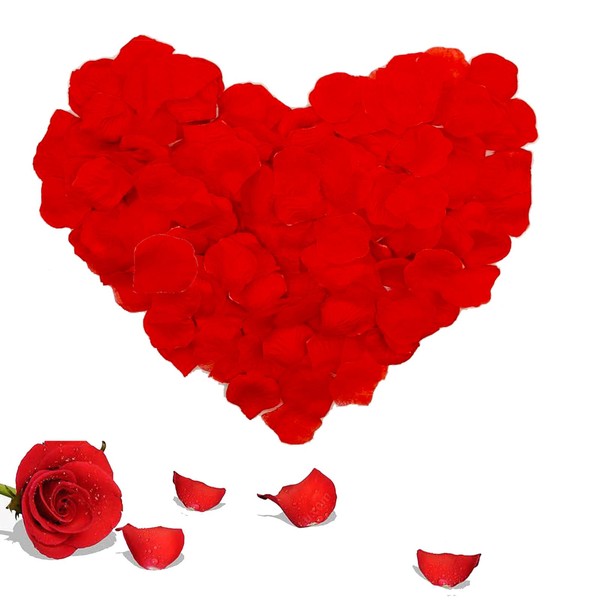 MEgegulo 1200pcs red rose petals, artificial rose petals, simulated rose petals romantic scene Valentine's Day wedding anniversary, birthday decoration
