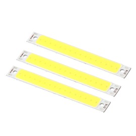 PATIKIL 1W DC 3-3.7V LED Chip Bulb,Aluminum COB Lamps Bulb White Light 6500K 100LM 300mA 60x8mm for Home Reading, Landscape Light - 3 Pack