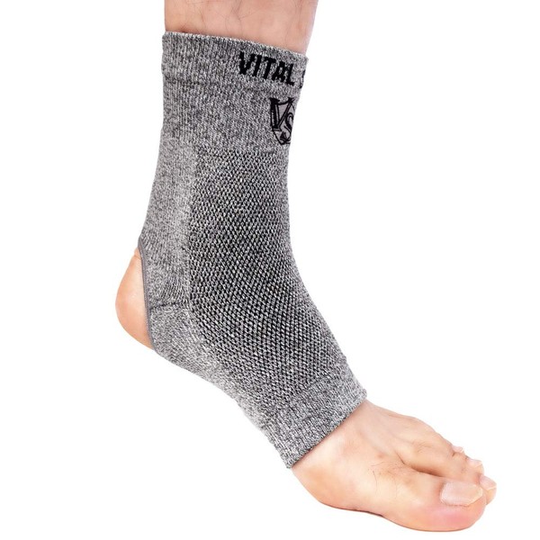 Vital Salveo- Open Toes Compression Germanium and Bamboo Charcoal Ankle Sleeve/brace with Arch Support, Eases Swelling and Achilles tendon (opening heel)(1PC)-Medium