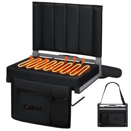 Thallike Heated Stadium Seats for Bleachers － 3-Level Heating Foldable Chair with Back Support, Large Storage Pockets & Cup Holder for Sports Games and Camping (Black)