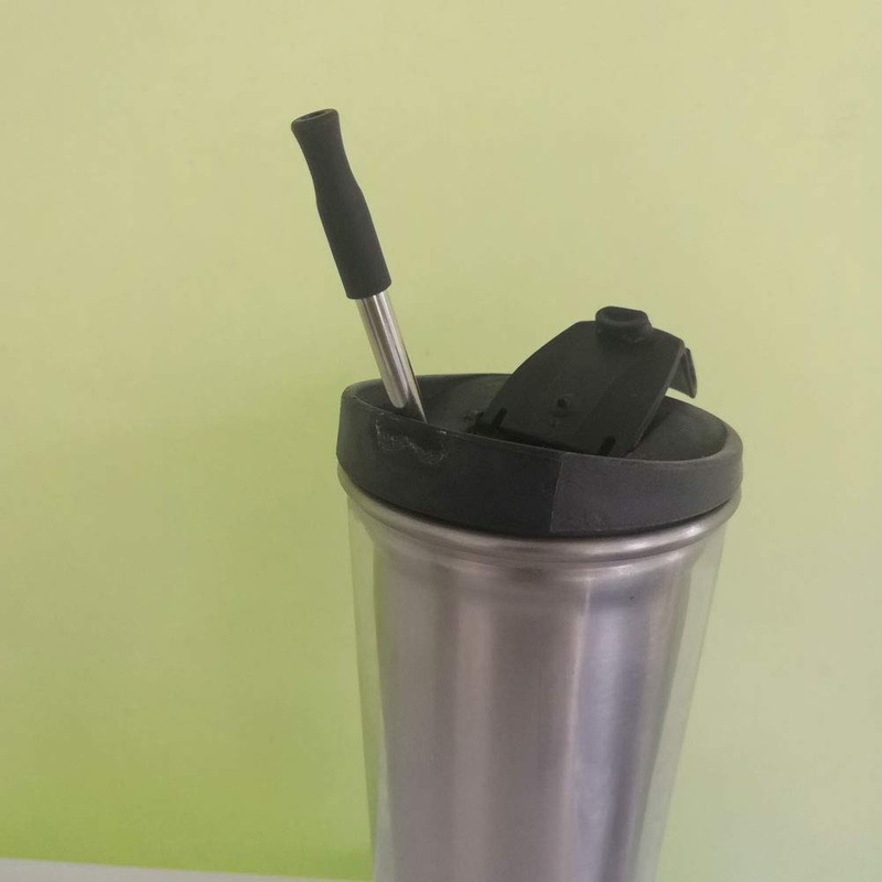 Accmor 44 Pcs Reusable Straws Tips, Black Silicone Straw Tip