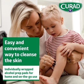 Curad Alcohol Prep Pads (Pack Of 4 Boxes) | 400 Pieces Of Medium Isopr